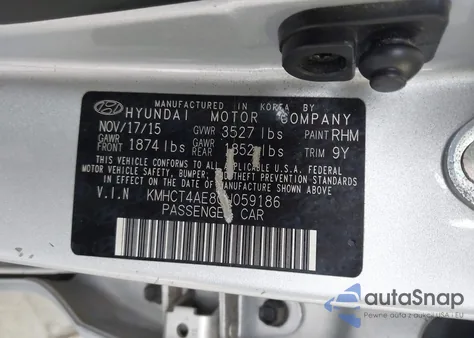 2016 Hyundai Accent Se z USA, uszkodzony, nr VIN KMHCT4AE8GU059186